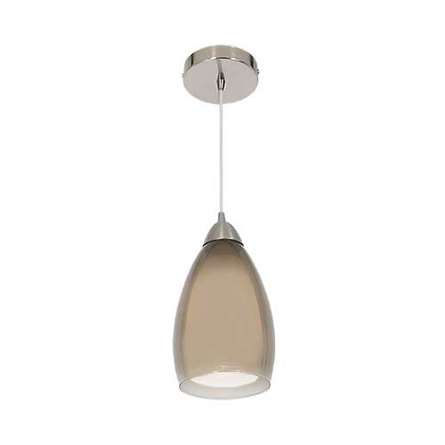 Bright Star Satin Chrome Pendant with Double Glass