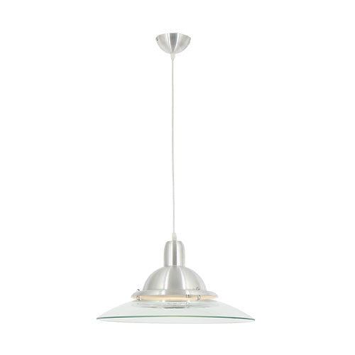 Bright Star Aluminium & Clear Glass Pendant