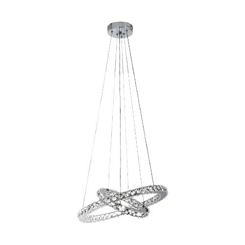 Bright Star Stainless Steel LED Pendant with Crystals