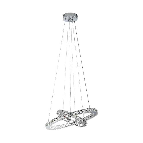 Stainless Steel LED Pendant with Crystals