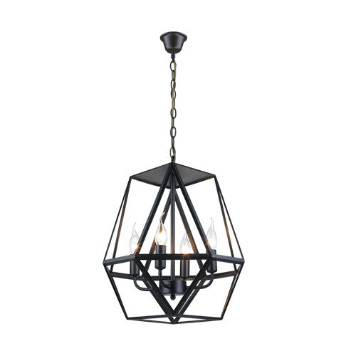 Bright Star 4 Light Metal Pendant - Black