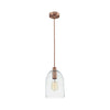 Bright Star Red Bronze Cord Pendant with Clear Glass
