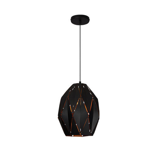 Bright Star Geometric Black Metal Pendant