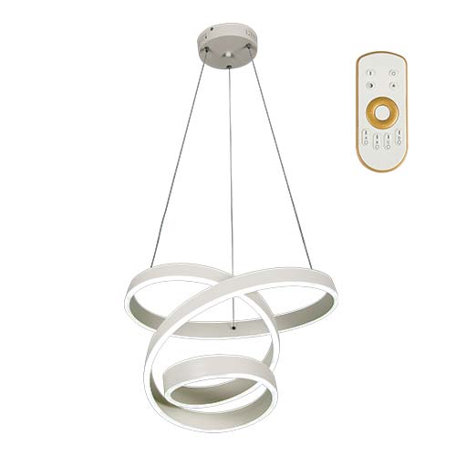 Bright Star Twirl Pendant with Remote Control Matt White