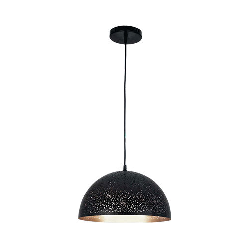 Bright Star Perforated Black Metal Pendant Small