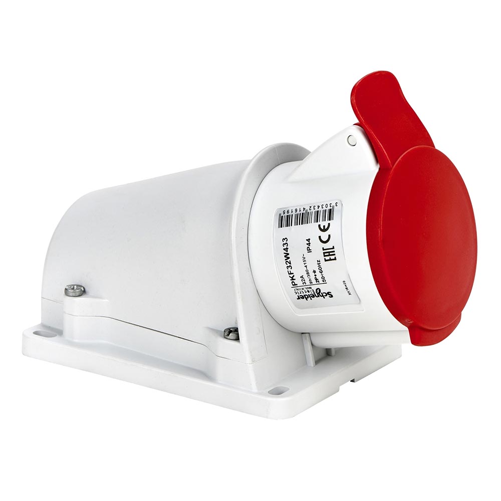 Schneider Pratika 3 Pin Industrial Wall Mounted Socket Splashproof