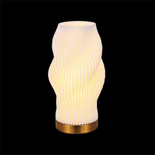 K. Light 3D Printed Dahlia Recycled LED Table Lamp - White