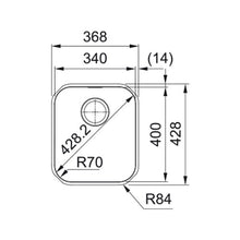 Load image into Gallery viewer, Franke Smart SRX110-34 Stainless Steel Single Bowl Undermount Sink 368x428mm
