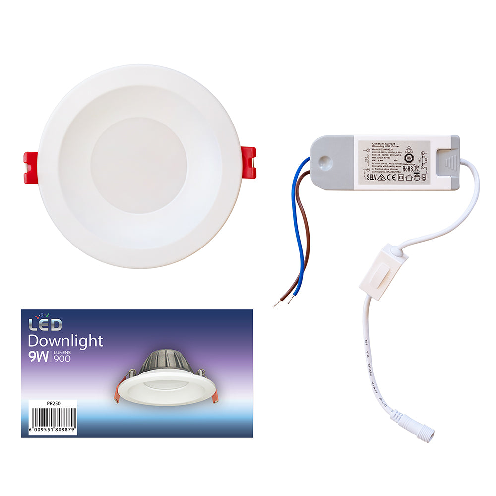 Eurolux LED Dimmable Downlight 9W 5000K CCT 900lm - Ivory White