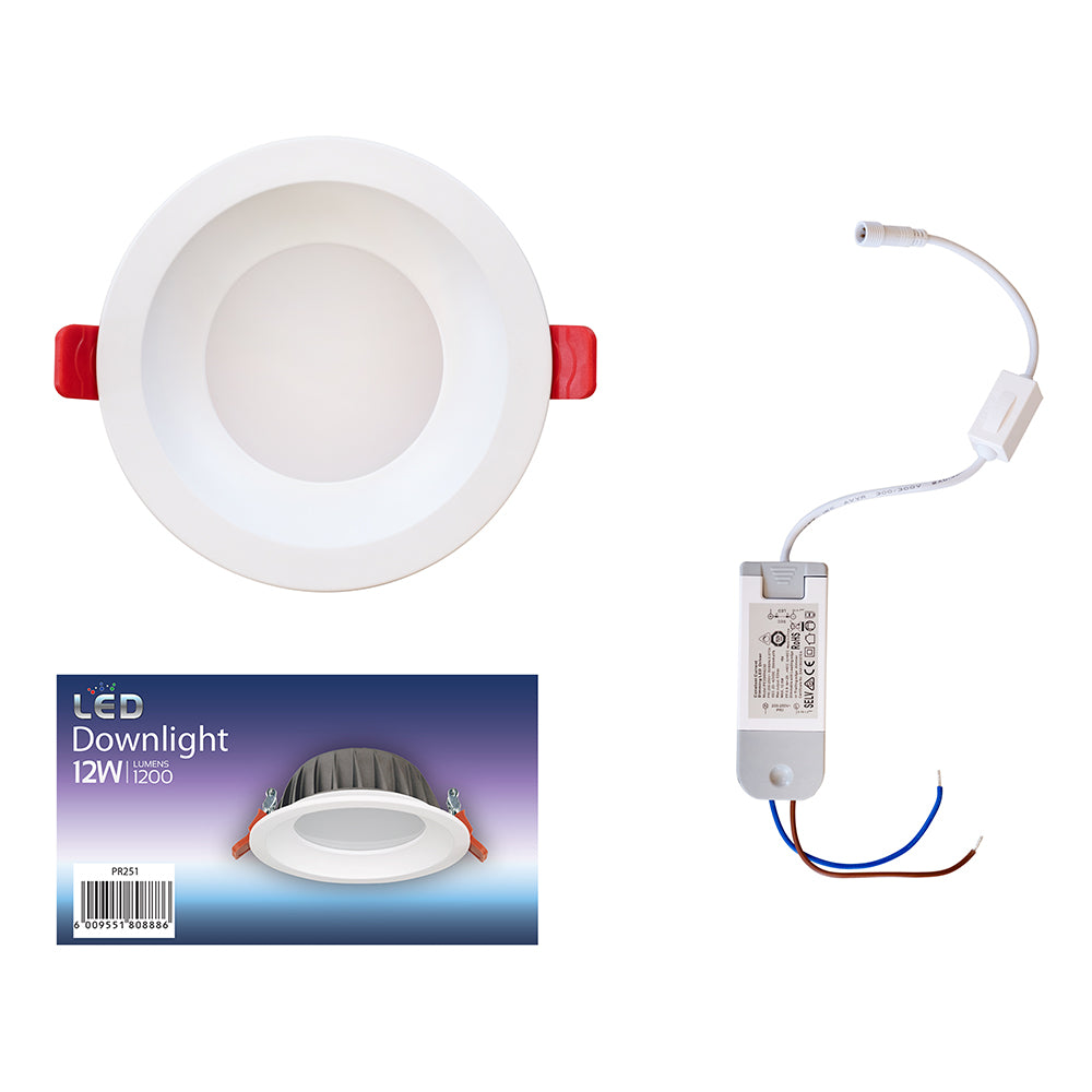 Eurolux LED Triac Recessed Downlight 12W 1200lm CCT 136mm - Ivory White