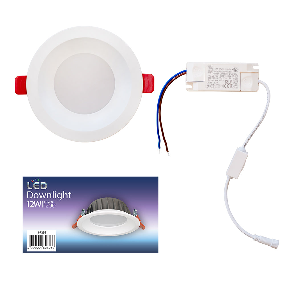 Eurolux LED Recessed Downlight 12W 1200lm CCT 136mm - Ivory White