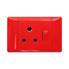 CBi PVC Single Switched Dedicated Horizontal Socket 2x4 - Red