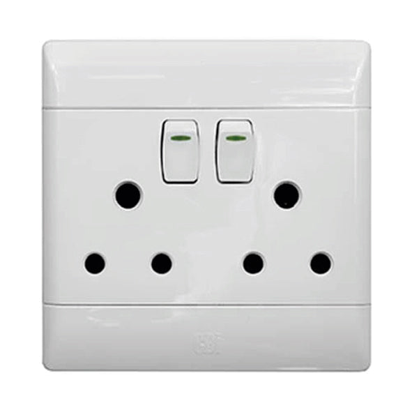 CBi PVC Double Switched Socket 4 x 4 Livecopper