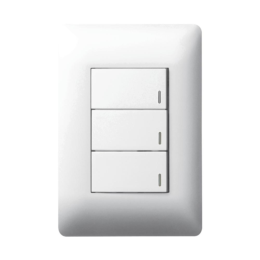 Legrand Ysalis 3 Lever Switch with Dimmer 4 x 2