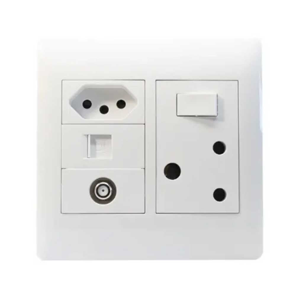 Legrand Ysalis RSA Socket + TV & Data 4 x 4 - White