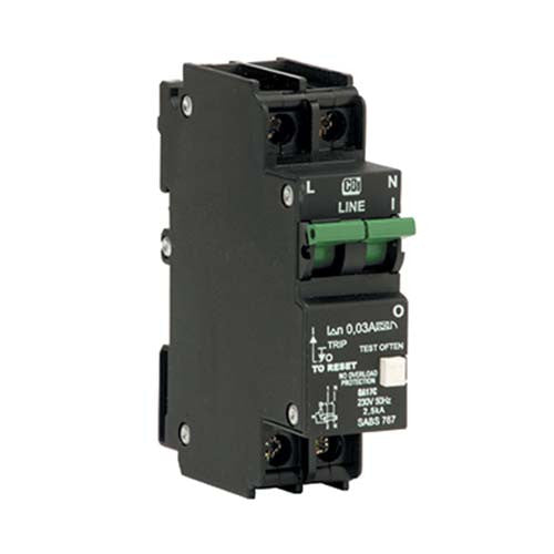 CBi Dual Mount Earth Leakage 1P+N 3kA 63A