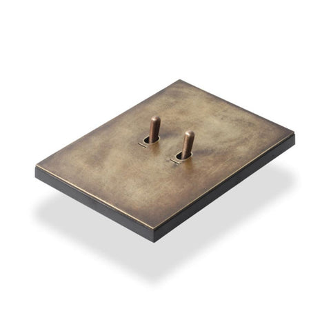 Lumen8 Q-BIC 2 Lever 2-Way Brass Toggle Switches 2 x 4 - Aged Brass