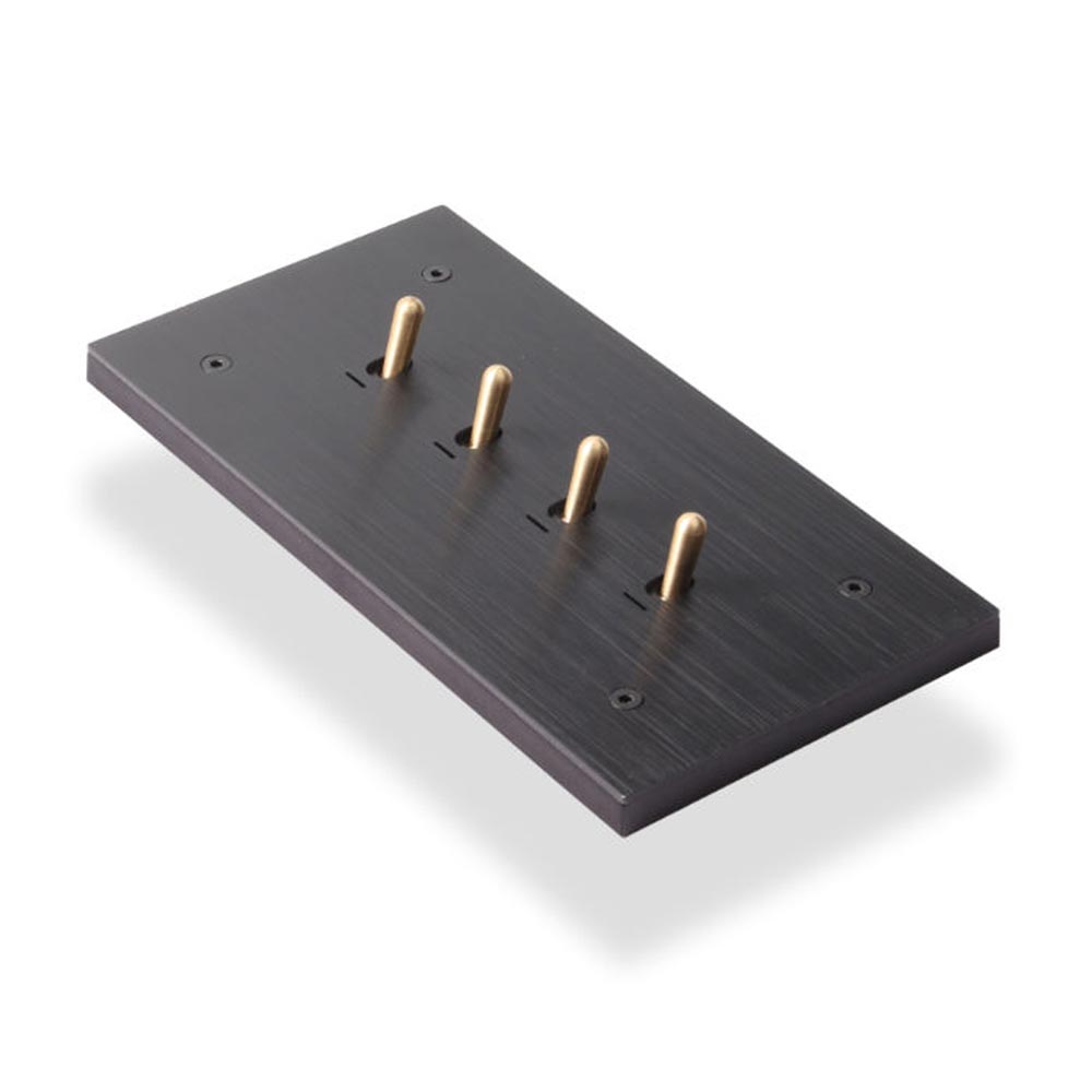 Lumen8 Q-BIC 4 Lever 2-Way Toggled Light Switches 2 x 6 - Matt Black