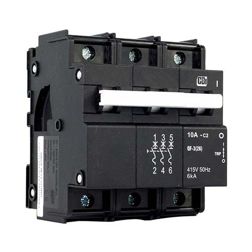 CBi QF-3(26) Dual Mount Circuit Breaker C2 3P 6kA