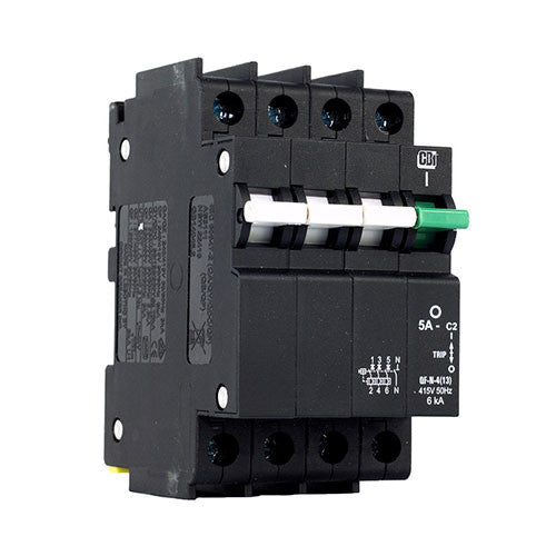 CBi QF-N-4(13) Dual Mount Circuit Breaker C2 3P+N 6kA
