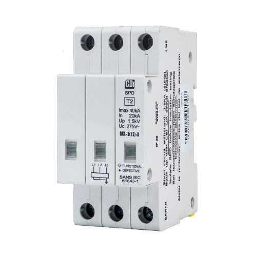 CBi DIN Rail Surge Protector QKL-3(13)D 3P 275V with Indication - 40kA