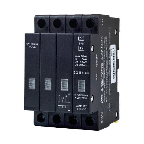 CBi QKLN-4(13) Mini Rail Surge Protector with Indication 3P+N 275V 40kA-Livecopper