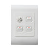 Lesco Pipelli 3 Lever 1 Way Light Switch & Rotary Dimmer 2 x 4