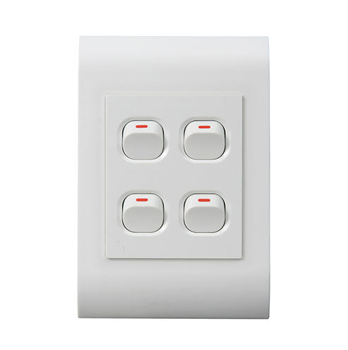 Lesco Pipelli 4 Lever 1-Way Light Switch 4 x 2
