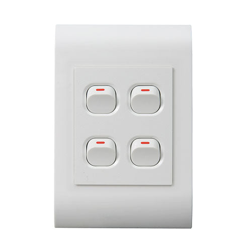 Lesco Pipelli 4 Lever with 2-Way Light Switch 4 x 2