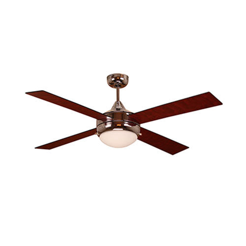 3 Blade Ceiling Fan with Light 1300mm - Chrome