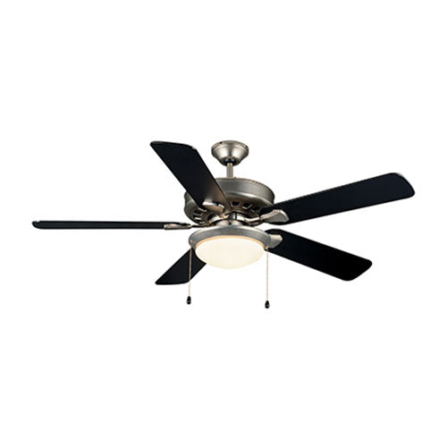Kitwe 5 Blade Ceiling Fan with Light 1320mm - Satin Silver / White