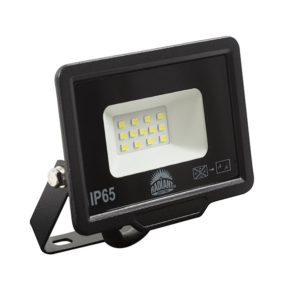 Radiant LED Die-Cast Aluminium Floodlight 10W 900lm Cool White - Black