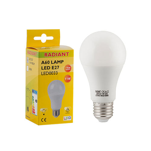 LED Bulb E27 11W 3000K A60 Frosted