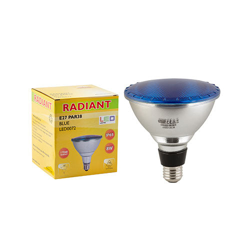 LED Bulb E27 8W PAR38 Blue IP65