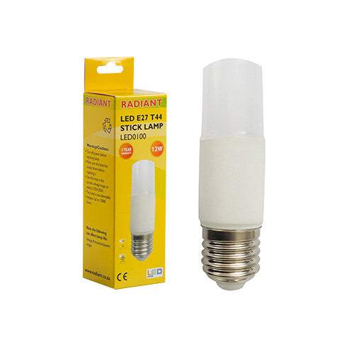 LED Bulb Frosted T44 Stick Lamp E27 12W 3000K