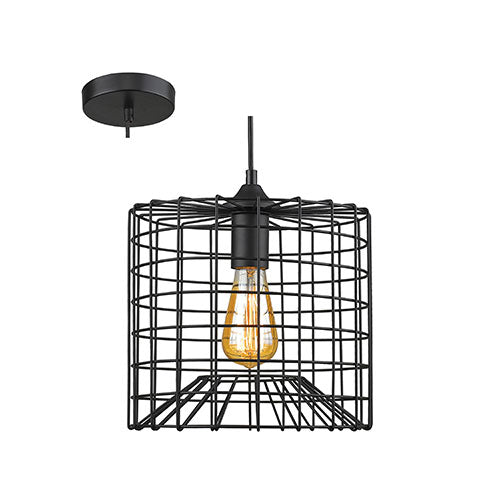 Radiant Medium Metal Pendant with Grid Shade