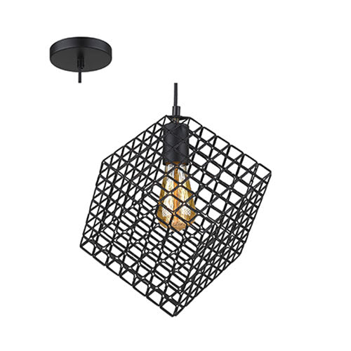 Large Metal Pendant with Square Shade