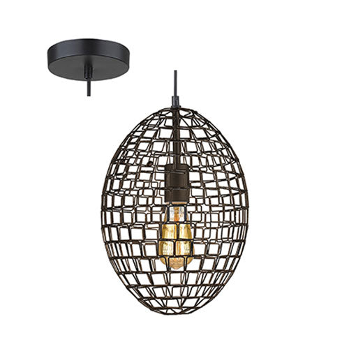 Radiant Small Metal Pendant with Oval Shade