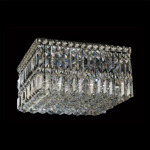 K. Light Square K9 Crystal Small Ceiling Light E14 - Chrome