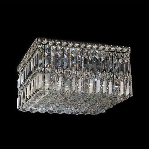 K. Light Square Large K9 Crystal Ceiling Light E14 - Chrome