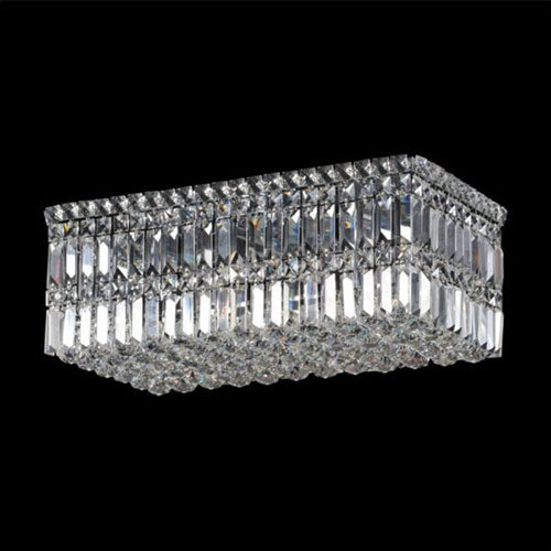 K. Light Rectangular Small K9 Crystal Ceiling Light E14 - Chrome