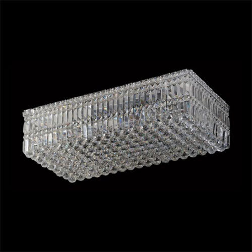 K. Light Rectangular Large K9 Crystal Ceiling Light E14 - Chrome