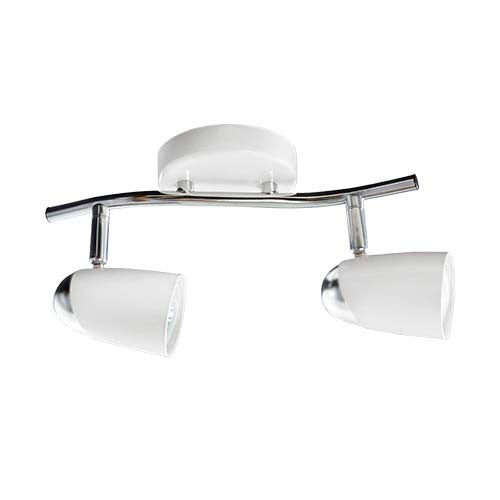 Bright Star White and Polished Chrome Double Spotlight