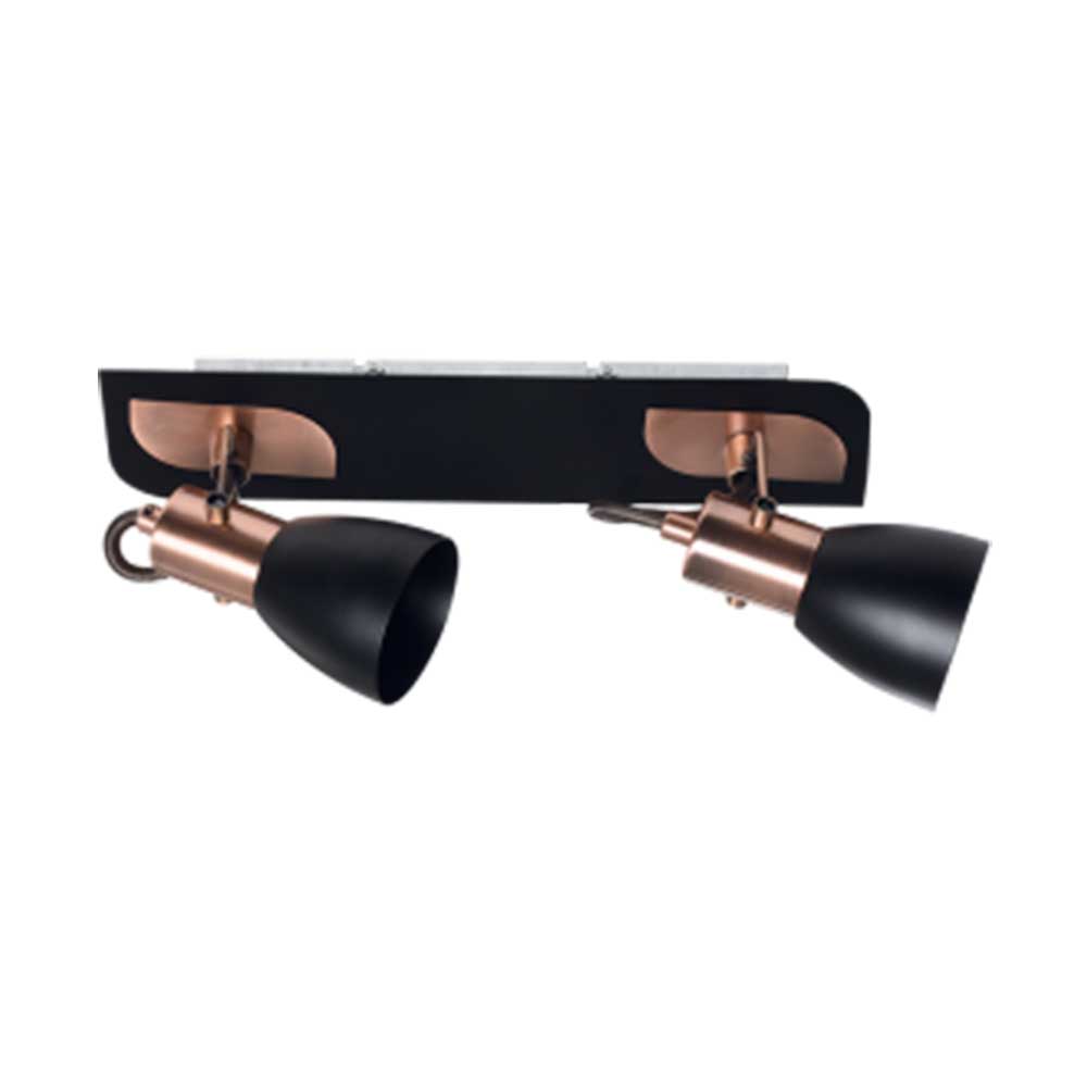 Bright Star Metal Spotlight 2 x GU10 50W - Black / Copper