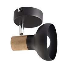 Load image into Gallery viewer, Black Metal and Polished Chrome Spotlight with Wood Finish
