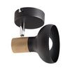 Bright Star Black Metal and Polished Chrome Spotlight with Wood Finish