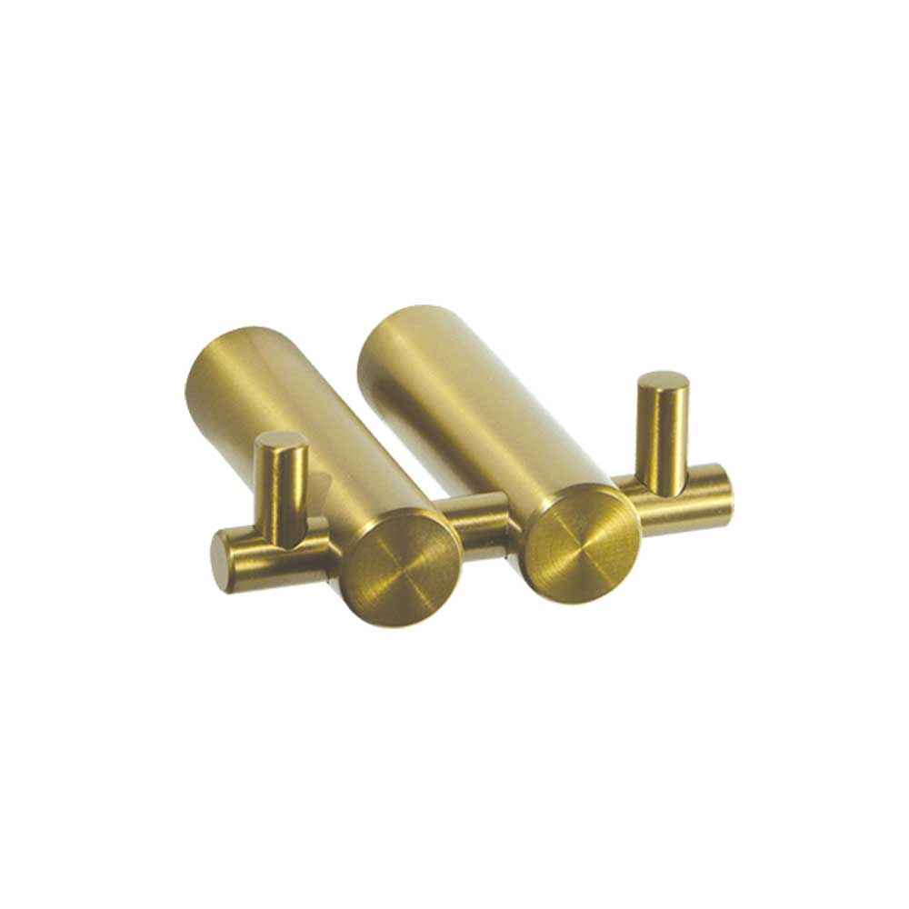 BluTide Double Robe Hook - Brushed Brass