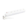 SGA Unswitched Multiplug 5 RSA 4 Slimline Schuko - White