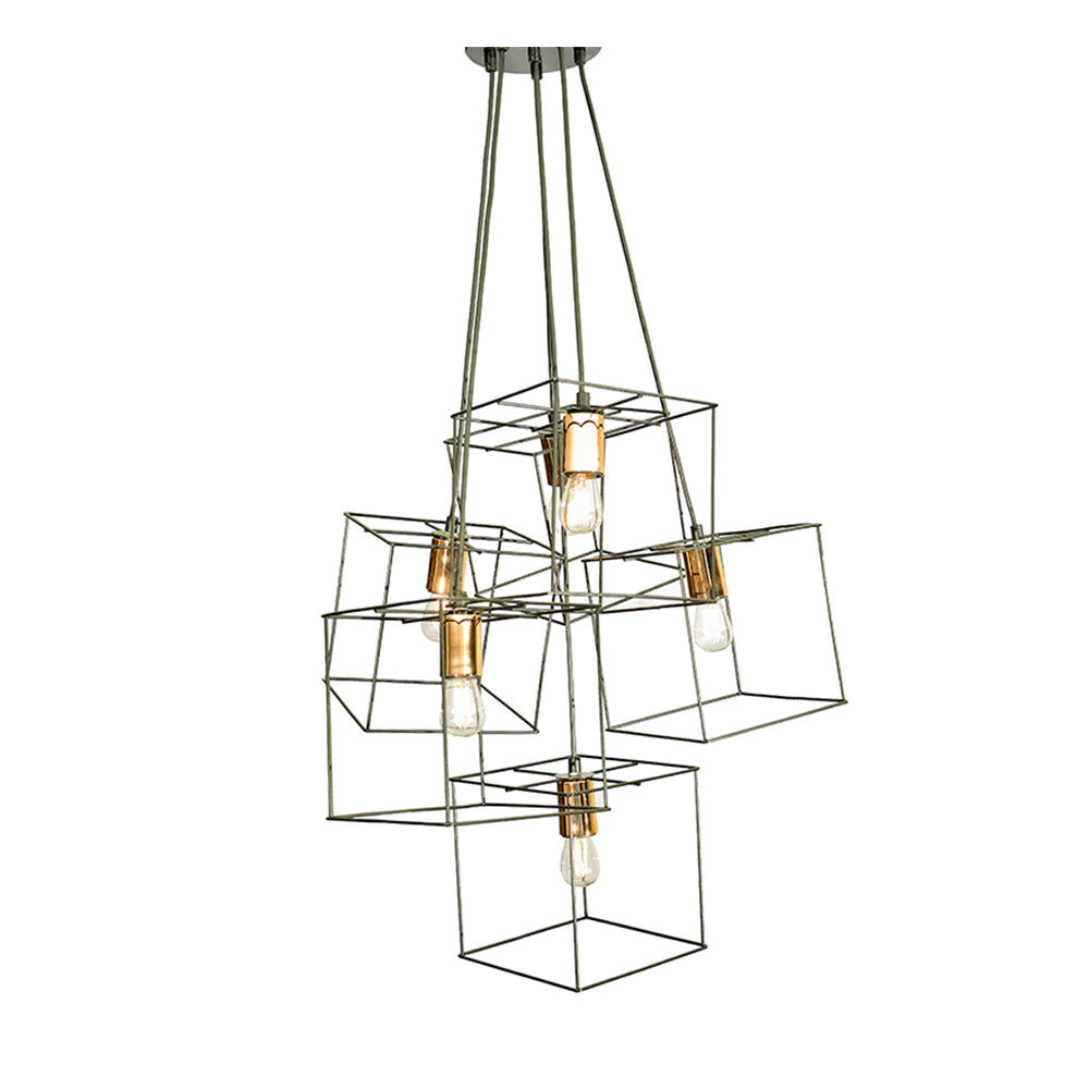 Wire World Square Boxed 4 Light Wire Pendant