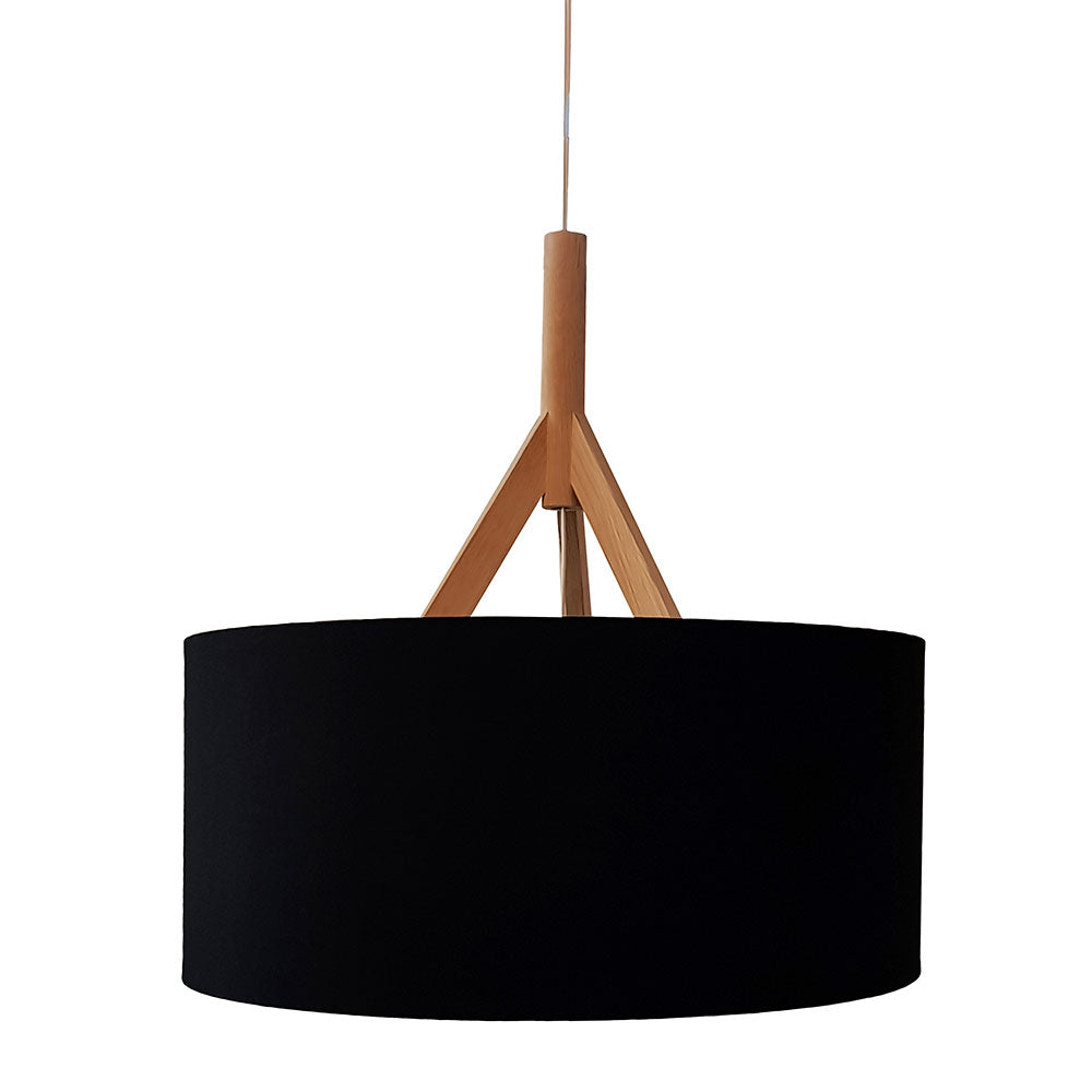 Wire World Rocket Drum Cotton and Oak Pendant - Black